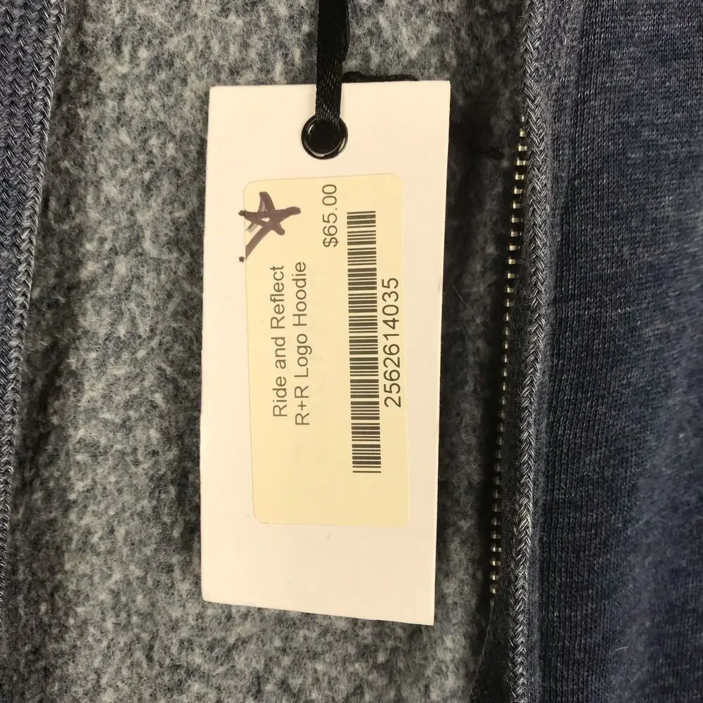 NWT Z Supply Full Zip Hoodie Blue Ride + Reflect R+R Sweatshirt Pockets Size XS